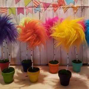 Special Listing 2 single Truffula trees with painted pots